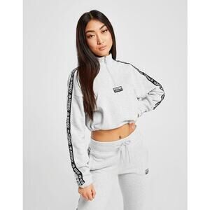 Adidas Women's XS Crop Gray Graphic 1/4 zip Sweatshirt